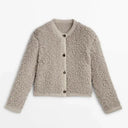 Claudia - Women's Button-Front Textured Cardigan Sweater