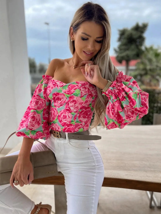Isabel – Women’s Elegant Flower Chiffon Blouse