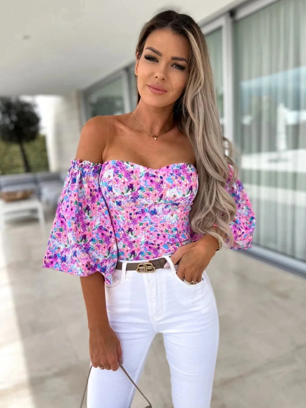 Isabel – Women’s Elegant Flower Chiffon Blouse