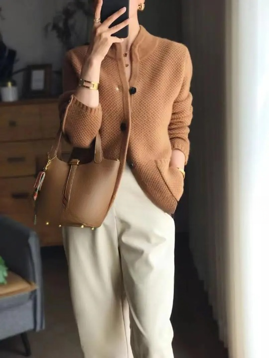 Clara Women’s Textured Knit Cardigan – Button Front Casual Jacket