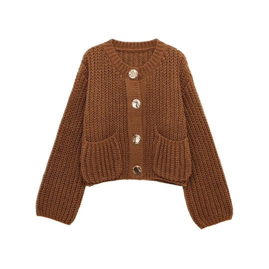 Sylvie – Chunky Knit Cardigan with Buttons