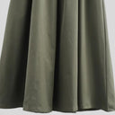 Damen Ärmelloses Maxi-Kleid mit Reißverschluss vorne Eleganter Faltenrock