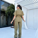 Maya – Damen Freizeit-Zweiteiler mit Kordelzug-Oberteil & weitem Hosenbein