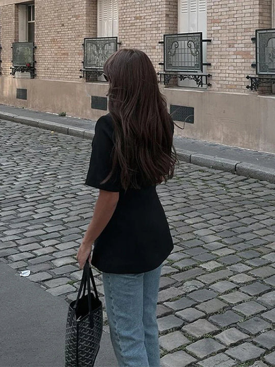 Ines – Women’s Short Sleeve Blazer with Single Breasted Design
