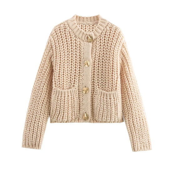 Sylvie – Chunky Knit Cardigan with Buttons