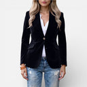 Odessa | Velvet Blazer with Button Detail