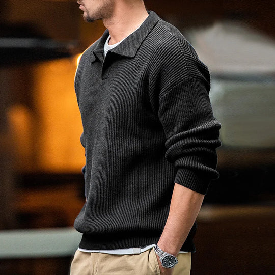 Mateo | Men’s Polo Knit Sweater with Long Sleeves
