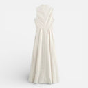 Damen Ärmelloses Maxi-Kleid mit Reißverschluss vorne Eleganter Faltenrock