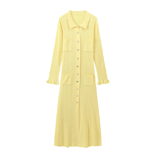 Maya – Women’s Long Sleeve Dress with Ruches