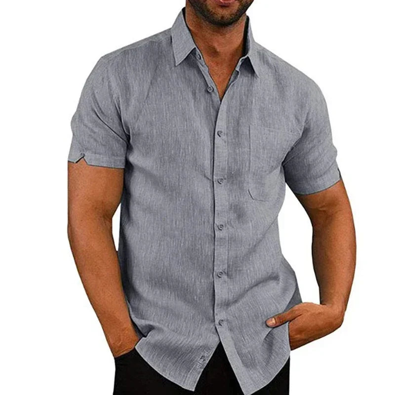 Daniel – Casual Cotton Linen Short Sleeve Shirt