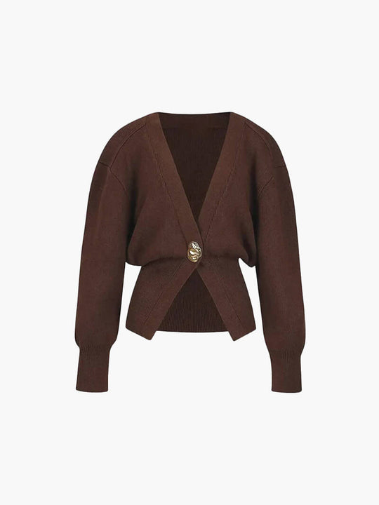 Ivy | Women's Knitted Cardigan with Single Button Closure