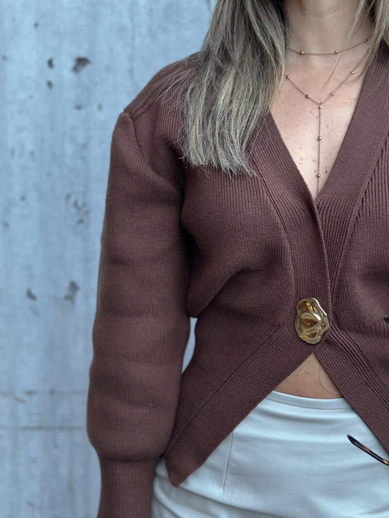 Ivy | Women's Knitted Cardigan with Single Button Closure