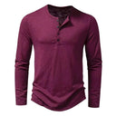 Barclay & Bloom | Men’s Henley Shirt – Long Sleeve Cotton Blend Top with Button Placket