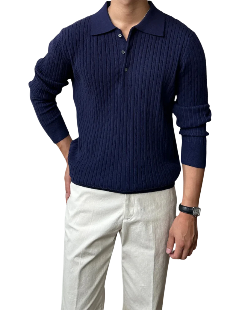 Elliot – Men’s Knitted Polo Sweater