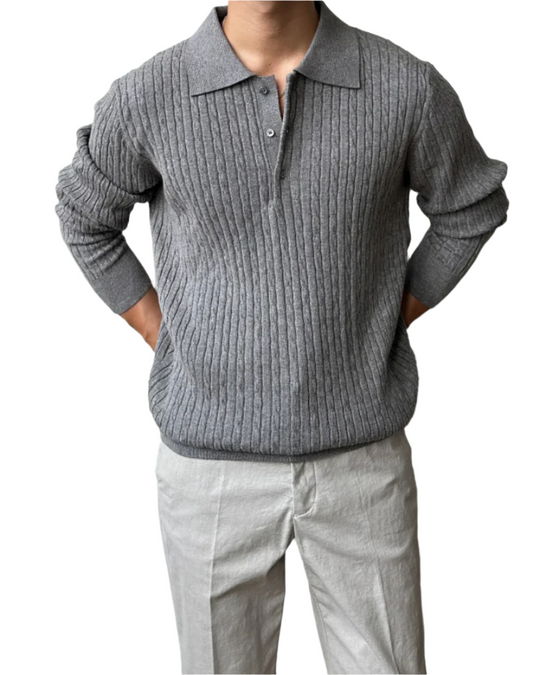 Elliot – Men’s Knitted Polo Sweater