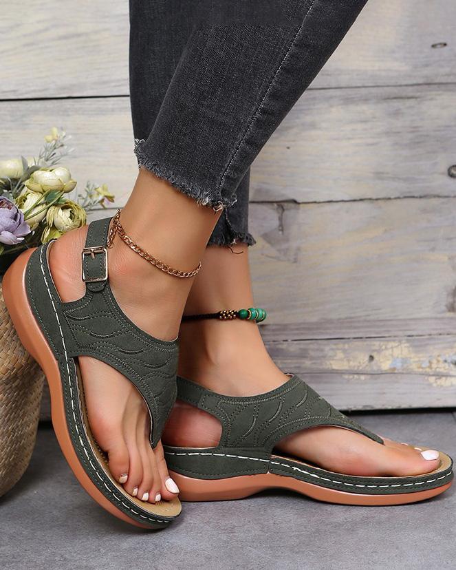 Liora – Open Toe Slingback Sandals with Toe Ring Sole