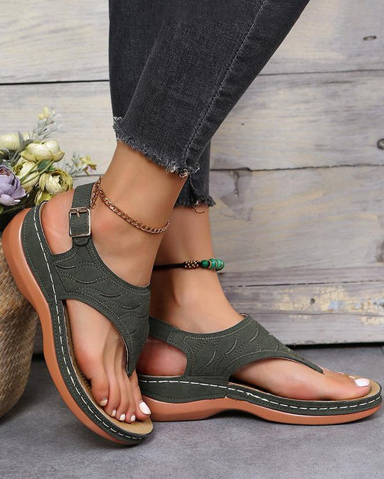Liora – Open Toe Slingback Sandals with Toe Ring Sole