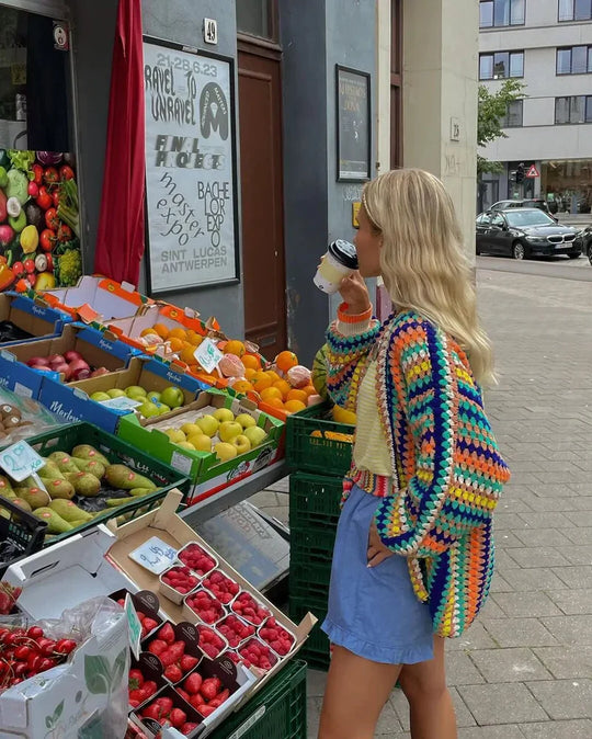 Sima | Women's Crochet Knit Cardigan