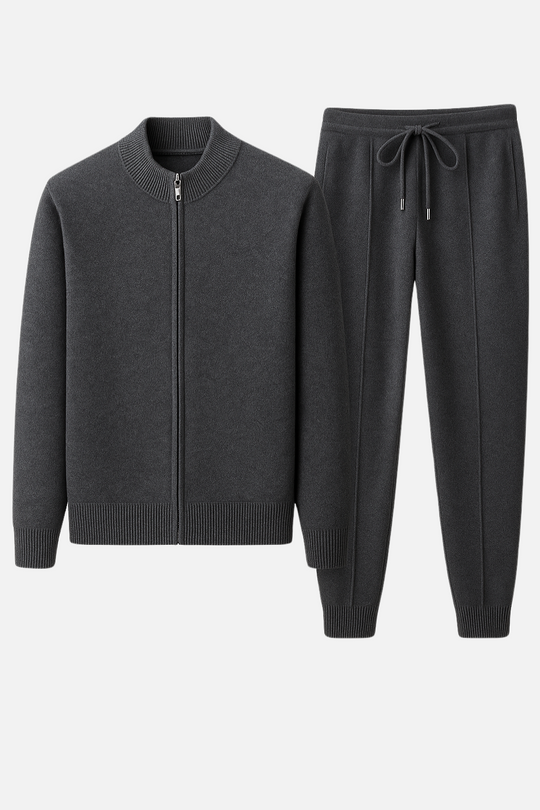 Liam Men’s Wool Tracksuit – Full Zip Cardigan and Drawstring Pants Set