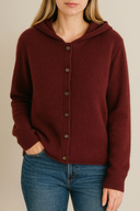 Maelle – Women’s Wool Knit Hoodie Cardigan