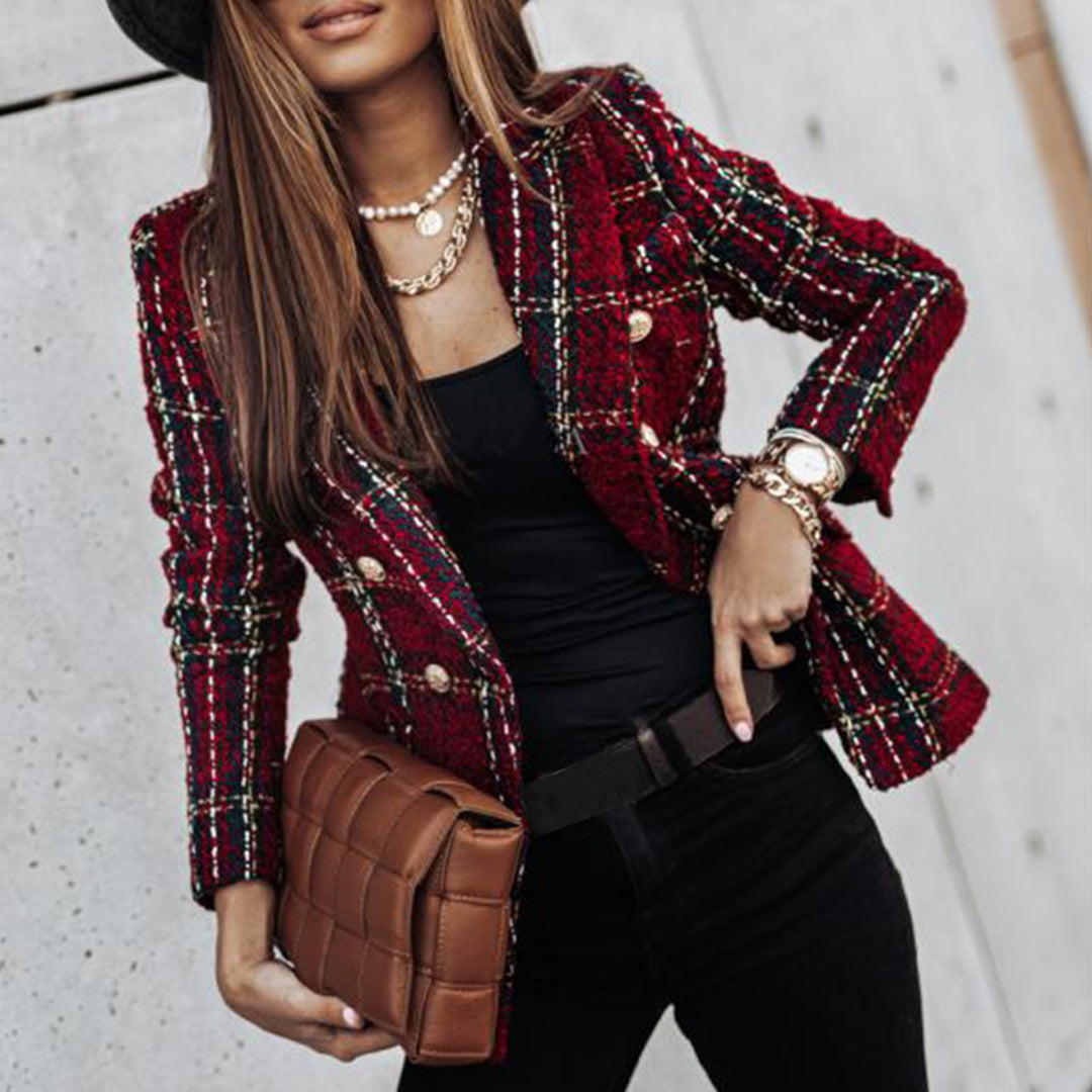 Margaux | Women’s Tweed Blazer with Button Detail