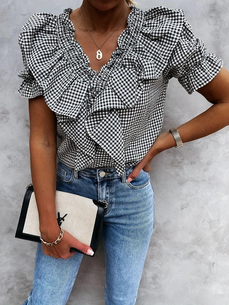 Julia blouse - Stylish Blouse with Puffed Sleeves
