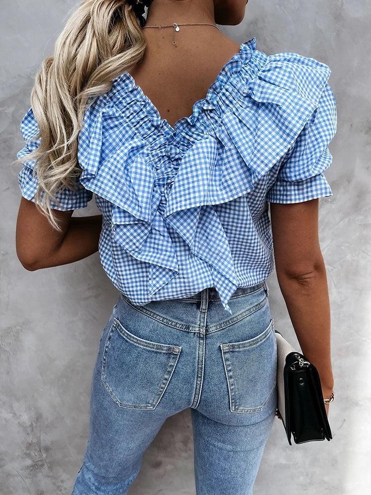 Julia blouse - Stylish Blouse with Puffed Sleeves