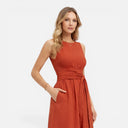 Barclay & Bloom | Women’s Maxi Dress Sleeveless Twist Waist Lightweight Elegant