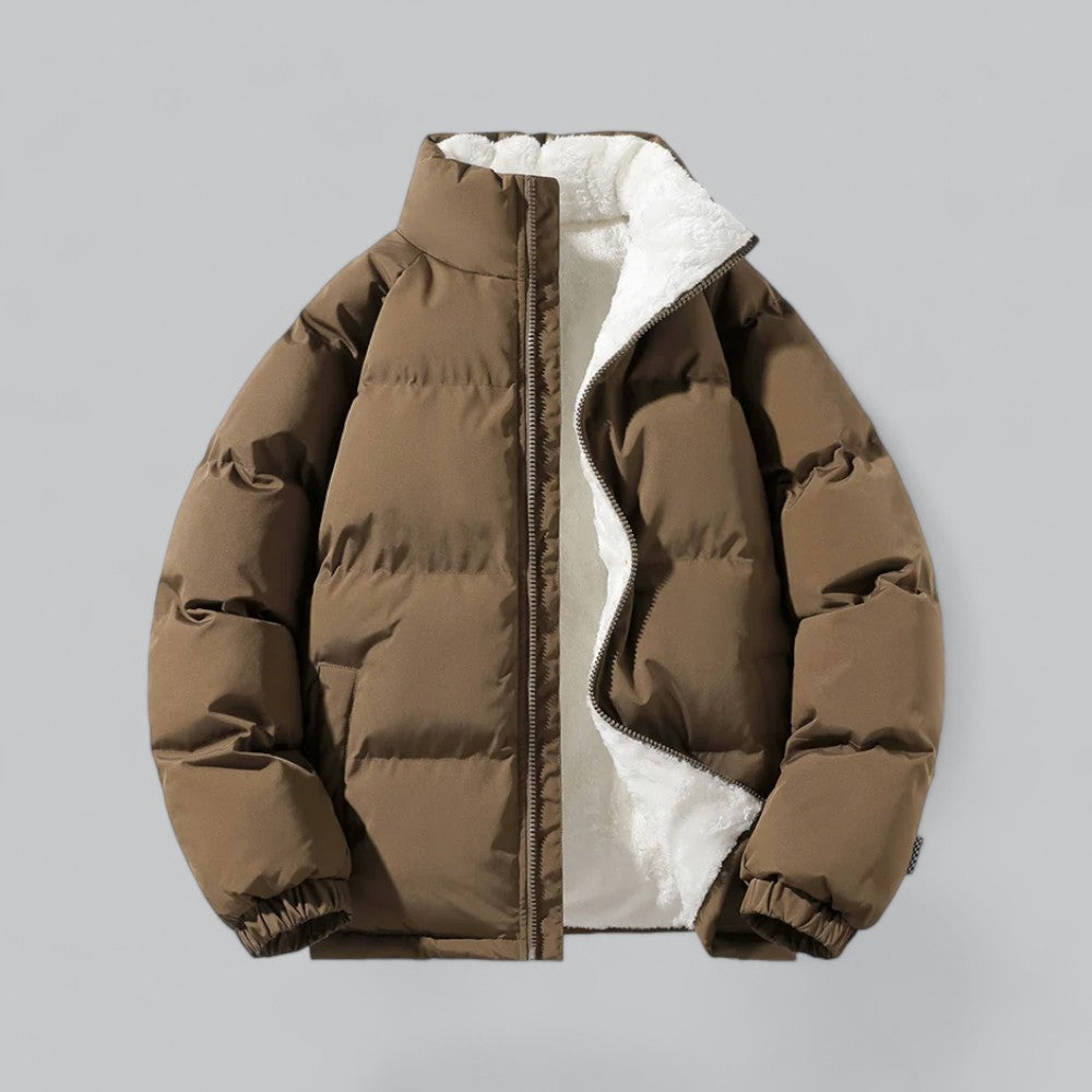 Caleb Men’s Puffer Jacket – Fleece Lined Winter Outerwear