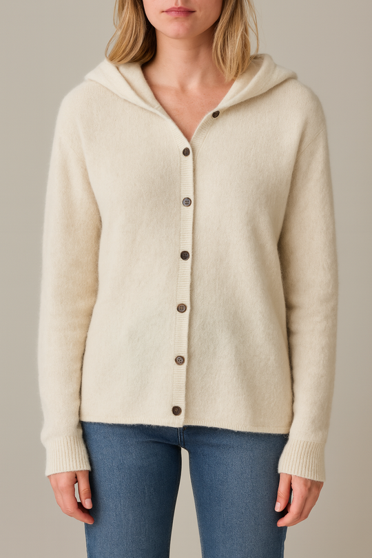 Maelle – Women’s Wool Knit Hoodie Cardigan
