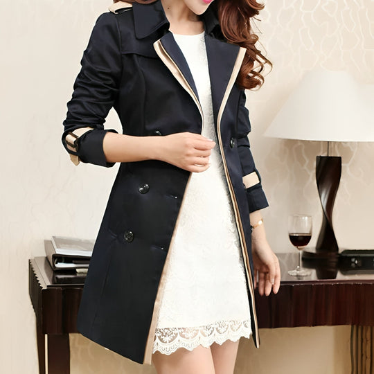 Amy - Women's Double-Breasted Trench Coat