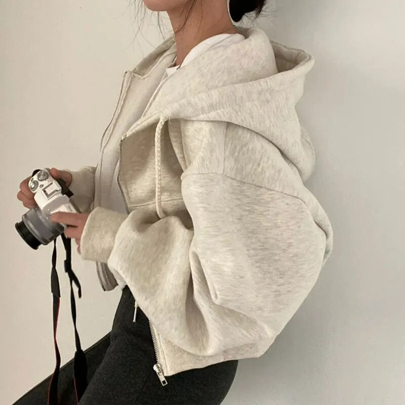 Thea | Women's Zip-Up Hoodie with Drawstring Hood