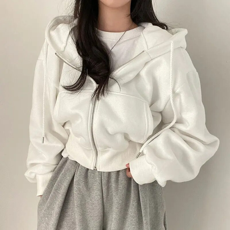 Thea | Women's Zip-Up Hoodie with Drawstring Hood