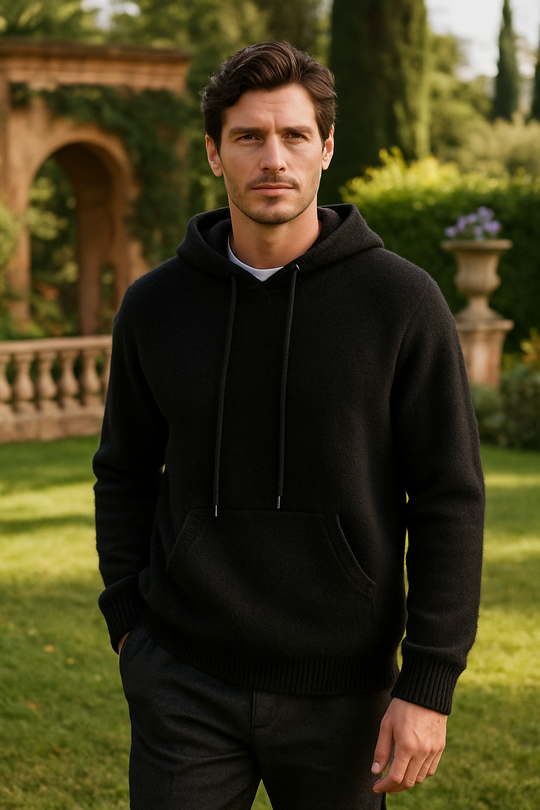 Charlie Men’s Wool Hoodie – Long Sleeve Pullover with Kangaroo Pocket