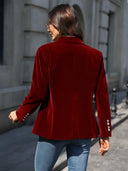 Odessa | Velvet Blazer with Button Detail