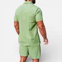 Men’s Cotton Linen Blend Two Piece Set Breathable Casual Summer Outfit