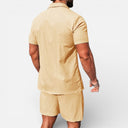 Men’s Cotton Linen Blend Two Piece Set Breathable Casual Summer Outfit
