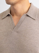 Barclay & Bloom - Herren Langarm-Poloshirt mit V-Ausschnitt