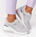 Amaya | Women's Lace-Up Sneakers with Metallic Detail