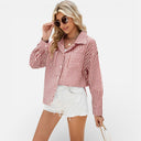 Damesblouse Katoen Knopen Klassiek Gestreept Lange Mouw