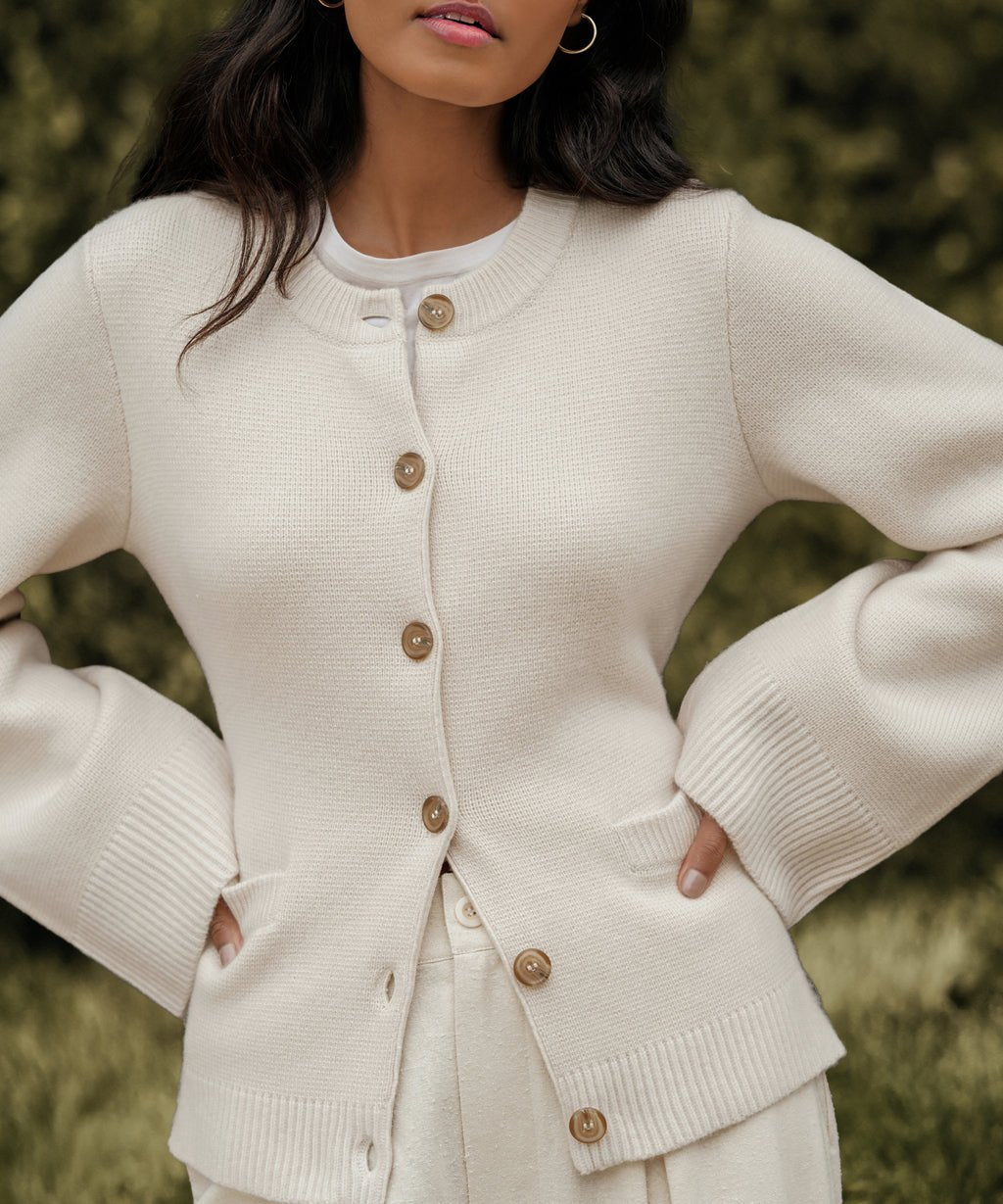 Inez | Women's Buttoned Cardigan with Round Neck