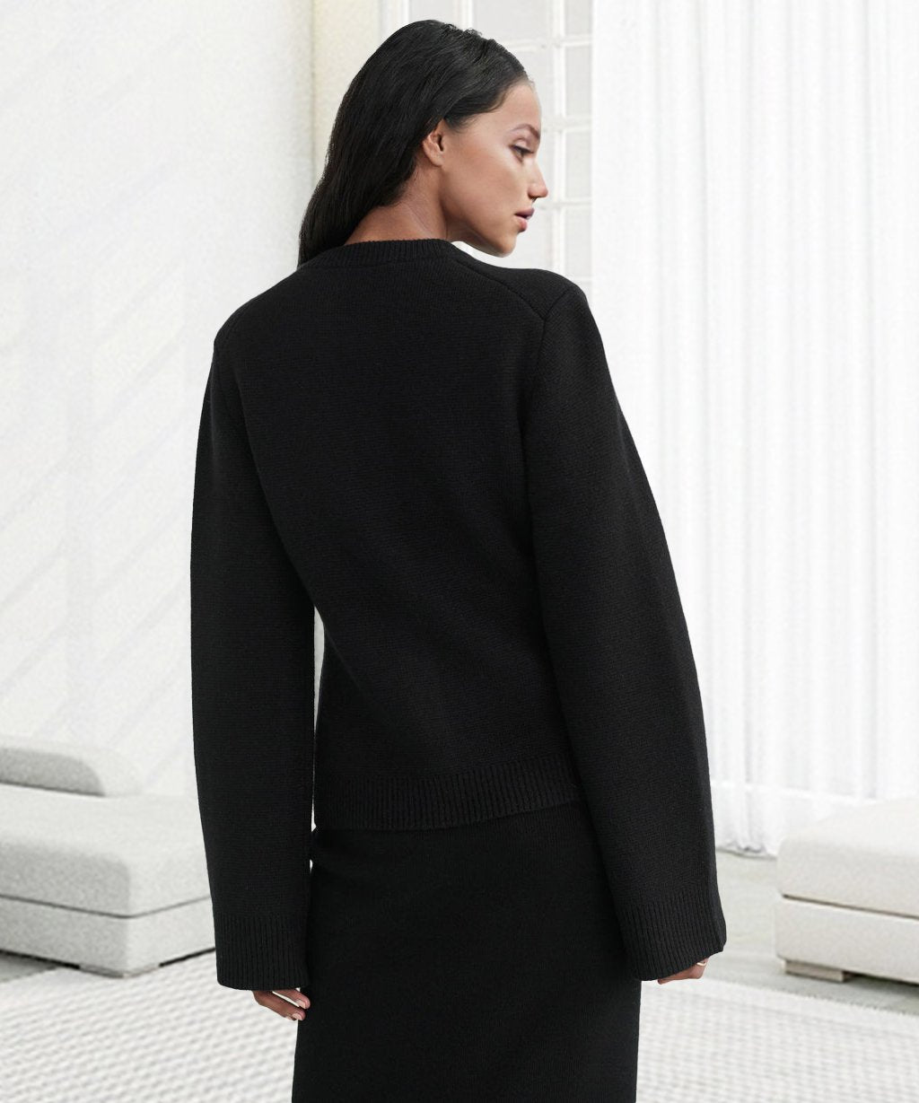 Inez | Women's Buttoned Cardigan with Round Neck