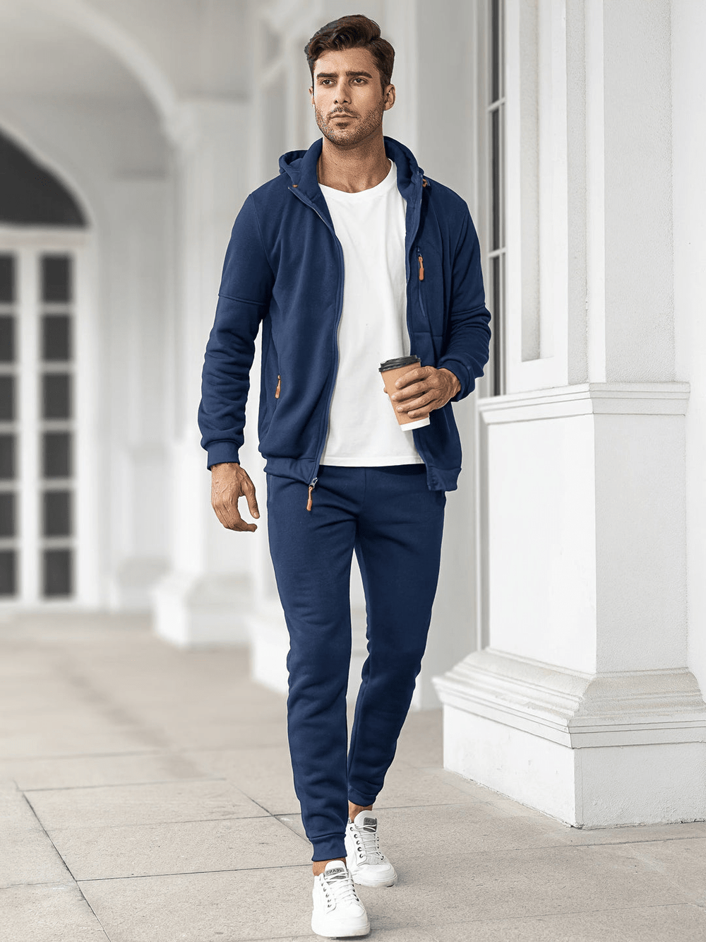 Men’s Tracksuit – Hooded Zip Jacket and Jogger Pants Set