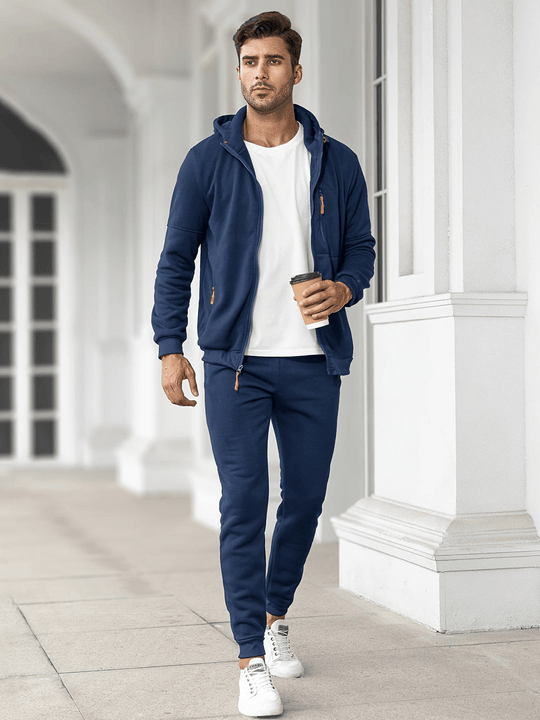 Men’s Tracksuit – Hooded Zip Jacket and Jogger Pants Set
