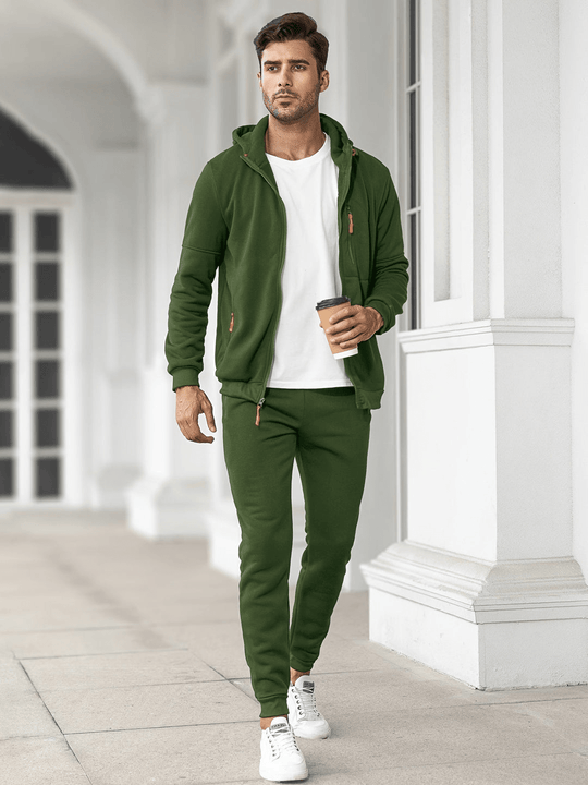 Men’s Tracksuit – Hooded Zip Jacket and Jogger Pants Set