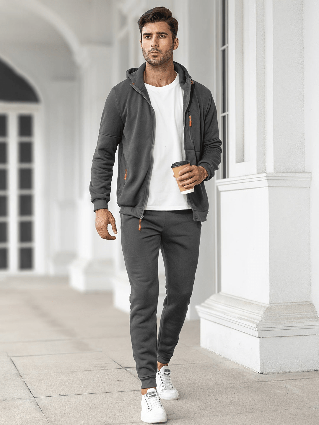 Men’s Tracksuit – Hooded Zip Jacket and Jogger Pants Set