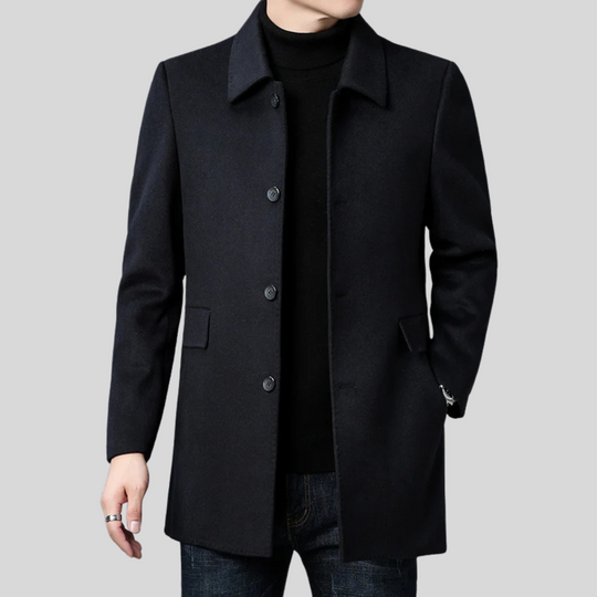 Noah Men’s Wool Coat – Button-Up Winter Outerwear