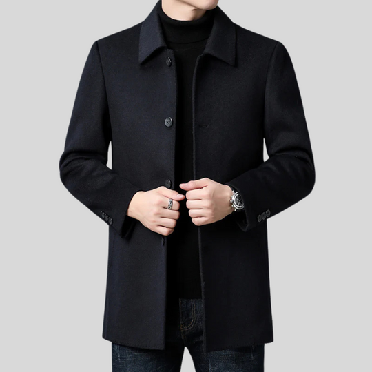 Noah Men’s Wool Coat – Button-Up Winter Outerwear