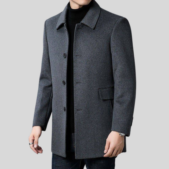 Noah Men’s Wool Coat – Button-Up Winter Outerwear