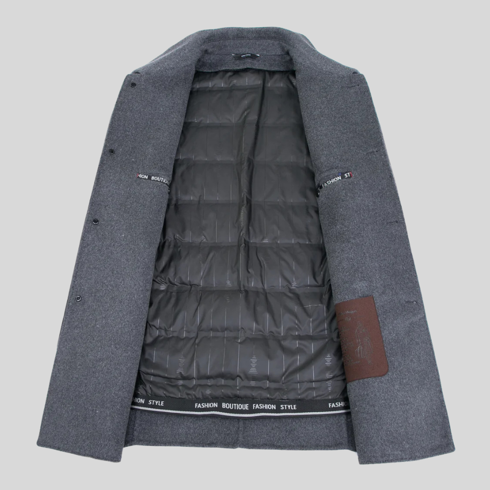Noah Men’s Wool Coat – Button-Up Winter Outerwear